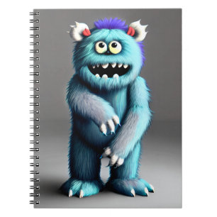 Fluffy Blue Monster Notizblock