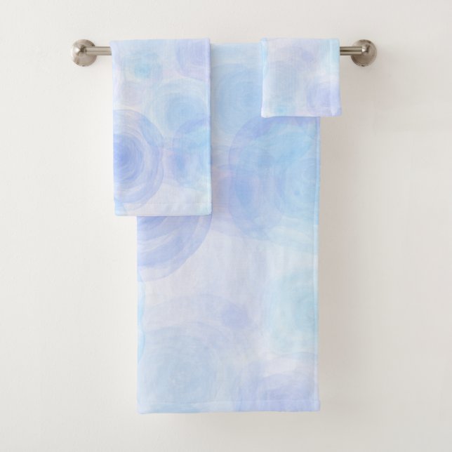 Fluffy Blue Rose Blumenmuster Badhandtuch Set (Insitu)