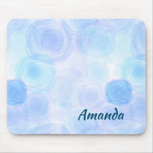 Fluffy Blue Rose Blumenmuster Mousepad