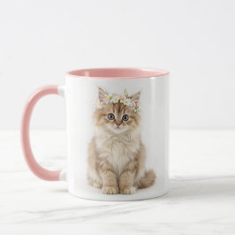 "Fluffy Blume Crown Cat Tasse" Tasse