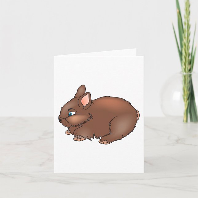Fluffy Brown Bunny Rabbit Adortable Animal Karte (Von Creator hochgeladen)