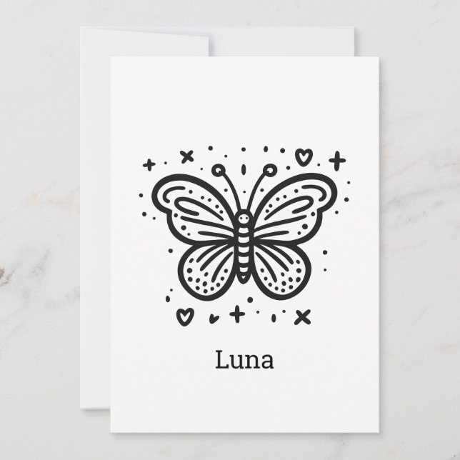 Fluffy Buffalo Baby - Kawaii Farm Animal Einladung (Vorderseite)