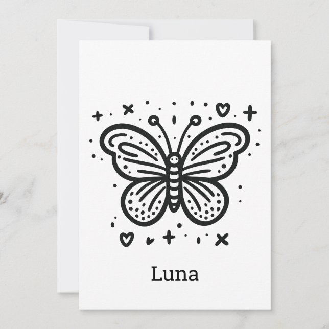 Fluffy Buffalo Baby - Kawaii Farm Animal Einladung (Vorderseite)