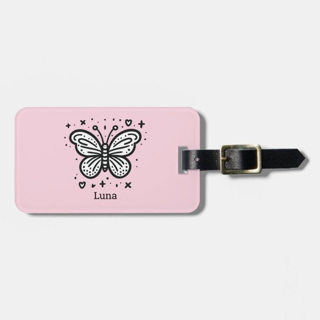 Fluffy Buffalo Baby - Kawaii Farm Animal Gepäckanhänger (Vorderseite horizontal)