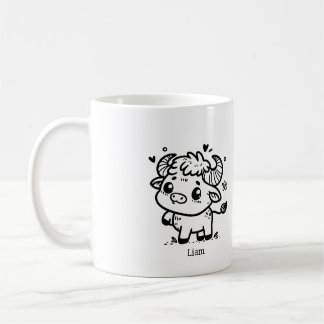 Fluffy Buffalo Baby - Kawaii Farm Animal Kaffeetasse