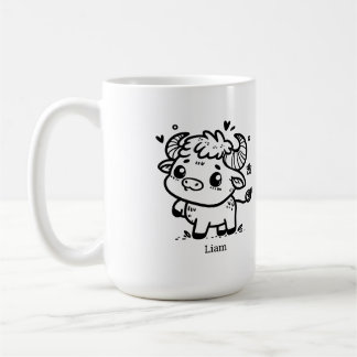 Fluffy Buffalo Baby - Kawaii Farm Animal Kaffeetasse