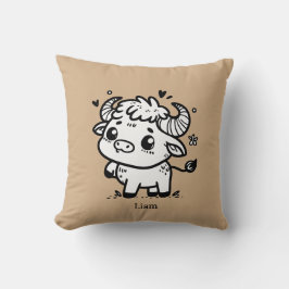 Fluffy Buffalo Baby - Kawaii Farm Animal Kissen