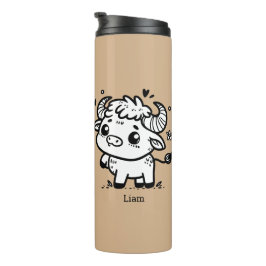 Fluffy Buffalo Baby - Kawaii Farm Animal Thermosbecher
