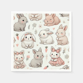 Fluffy Bunny: Soft & Stylish Baby Shower Napkins Serviette