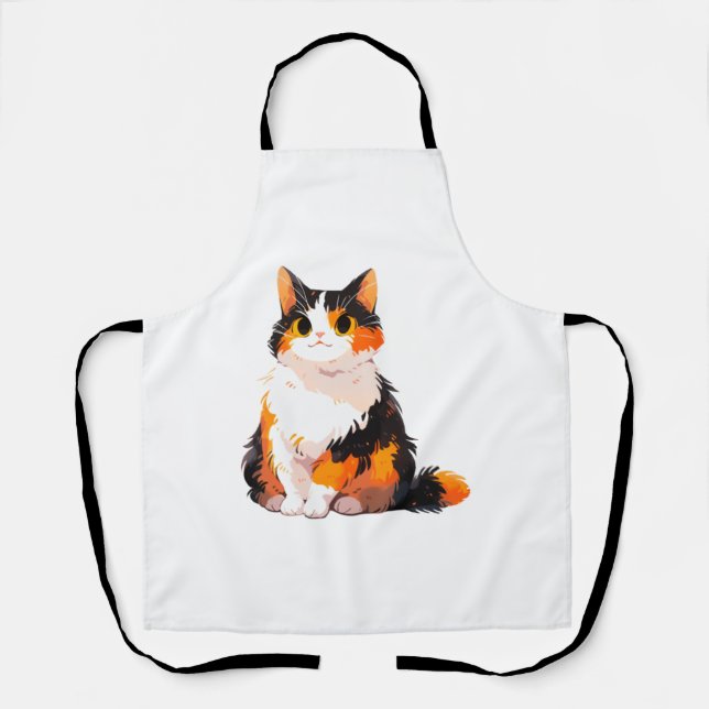 Fluffy Calico Cat Schürze (Vorderseite)