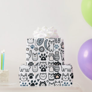 Fluffy Cat Doodle ist ein tolles Design für alle K Geschenkpapier
