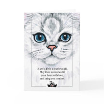 Fluffy Cat Face Illustration mit Pet-Beileid