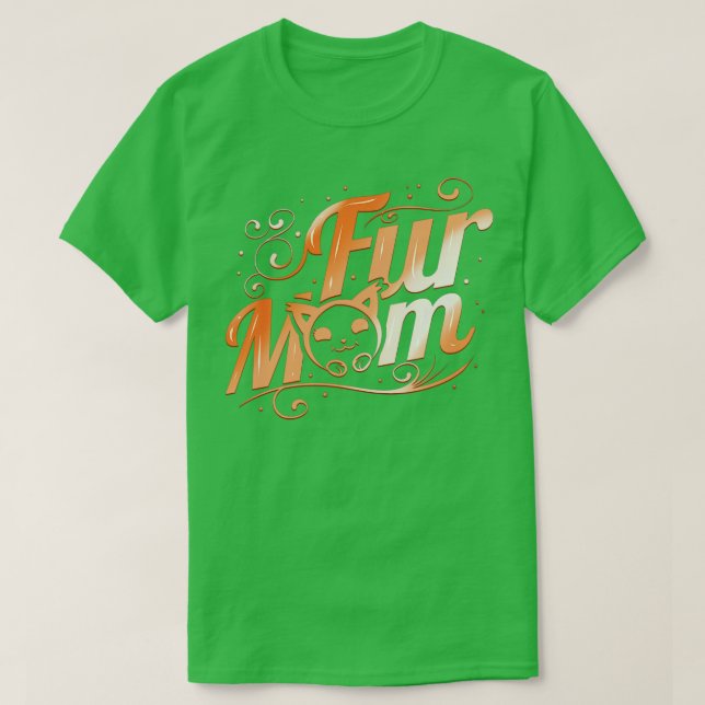 Fluffy Cat Fur Mama am Freitag T-Shirt (Design vorne)