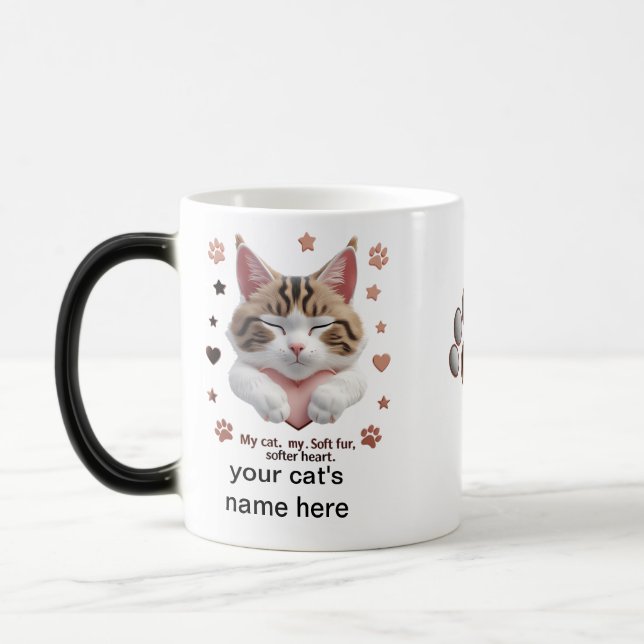 Fluffy Cat Heart Tasse - Morphing Magic Cup (Links)