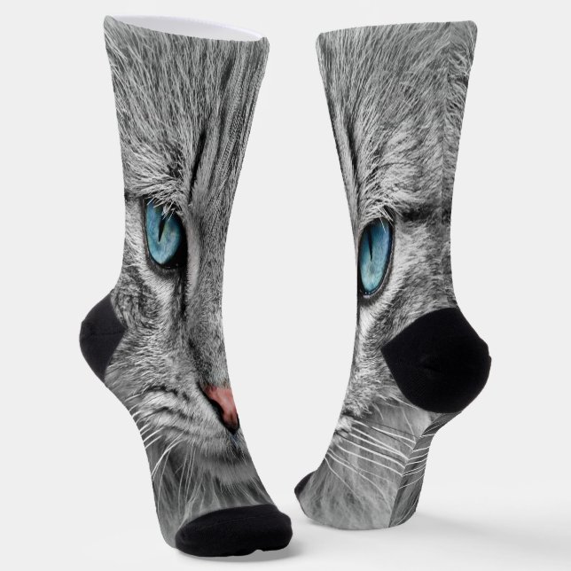 Fluffy Cat Socken (Gewinkelt)