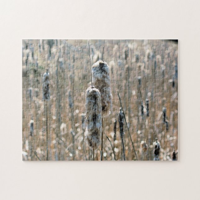 Fluffy Cattails im Frühling Puzzle (Horizontal)