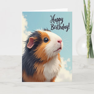 Fluffy Cavy Geburtstagskarte Karte