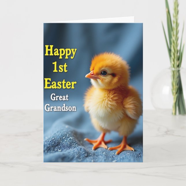 Fluffy Chick Easter Greeting Card Karte (Vorderseite)