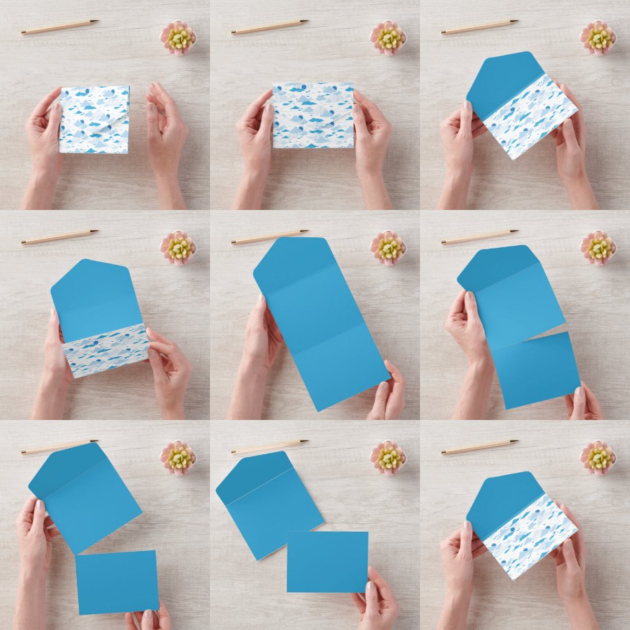 Fluffy Cloud Sunny White Sky Muster All In One Einladung