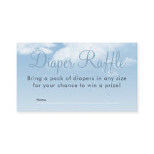 Fluffy Clouds Raindrops Baby Shower Diaper Raffles