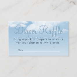Fluffy Clouds Raindrops Baby Shower Diaper Raffles Begleitkarte