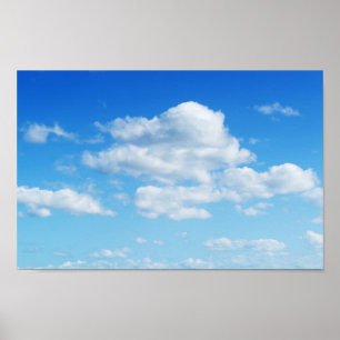 Fluffy Clouds und Blue Sky Poster