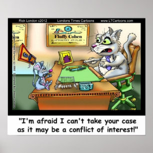 Fluffy Cohen Attorney at Claw Funny Poster