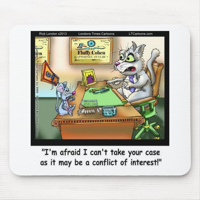 Fluffy Cohen Atty @Claw Funny Cat & Lawyer Mousepad (Vorne)
