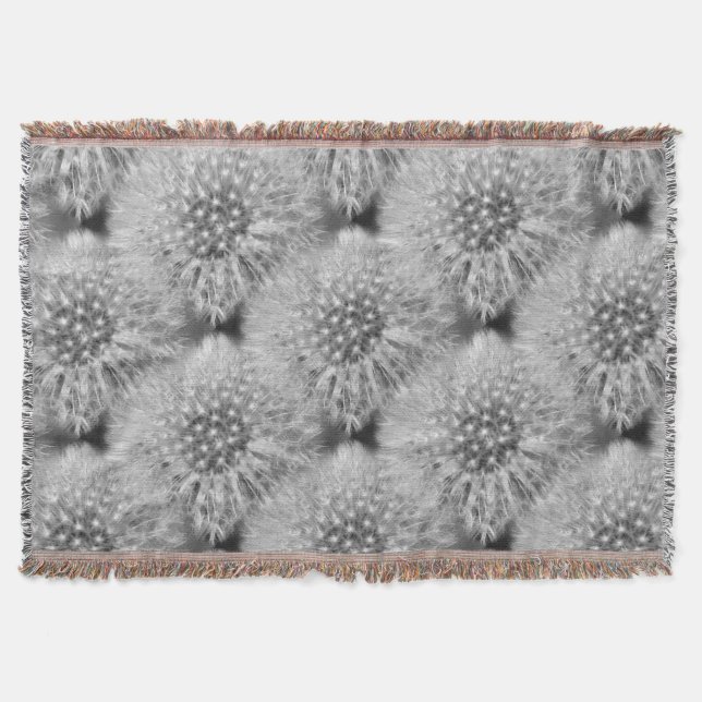 Fluffy Dandelion Blume Natur Kunstmuster Decke (Vorderseite)