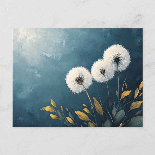 Fluffy Dandelions Painting Postkarte (Vorderseite)