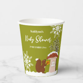 Fluffy Eichhörnchen Geschenk Winter Baby Dusche Pappbecher