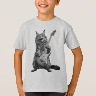 Fluffy Feline Rocker Wird Long-Haired Cat Gitarist T-Shirt