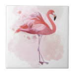 Fluffy Flamingo Fliese<br><div class="desc">"Fluffy Flamingo" von Fab Funky.  Ein Single Flamingo im Aquarellstil.</div>