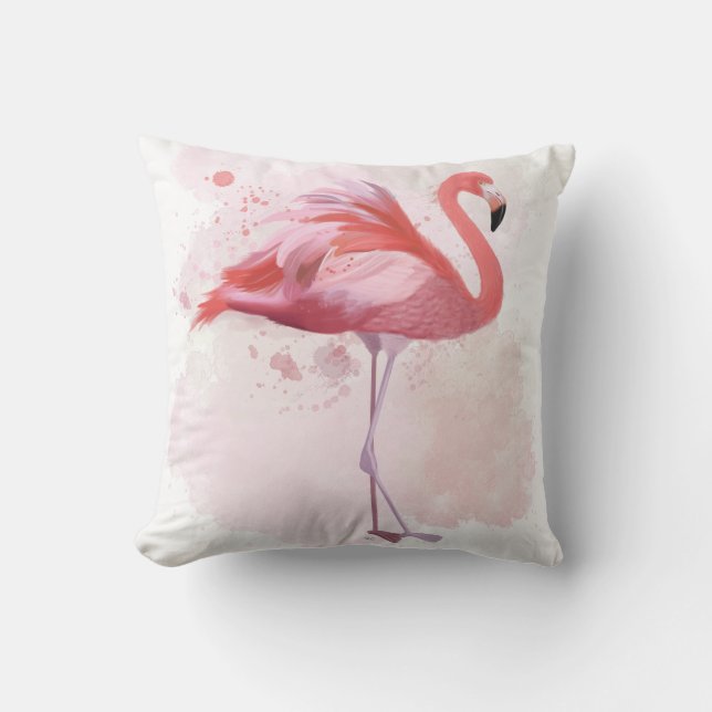 Fluffy Flamingo Kissen (Vorderseite)