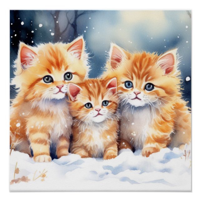 Fluffy Ginger Kittens Poster (Vorderseite)