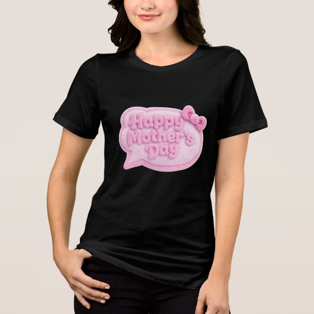 Fluffy Gradient Muttertag Tri-Blend Shirt (Vorderseite)