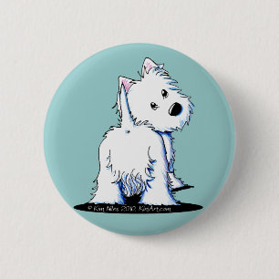Fluffy Hintern Westie Button