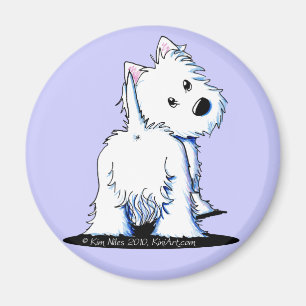 Fluffy Hintern Westie Magnet