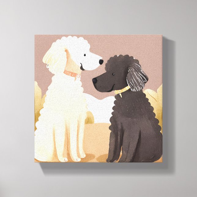 Fluffy Hogs | Pet-Aquarellmalerei Leinwanddruck (Vorderseite)