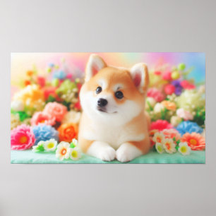 Fluffy Hund mit Big Eyes   Joyful Pet Image Poster