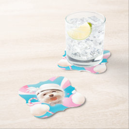 Fluffy Hund mit Weißhut Untersetzer