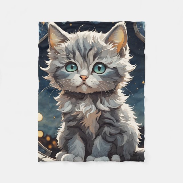 Fluffy Kitten Fleecedecke (Vorderseite)