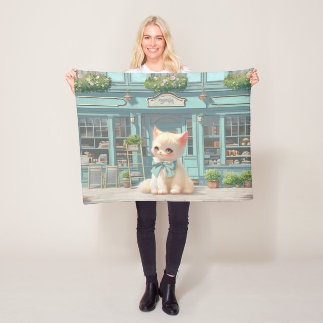 Fluffy Kitten mit Blue Bow im Konditorladen Fleecedecke (Beispiel)