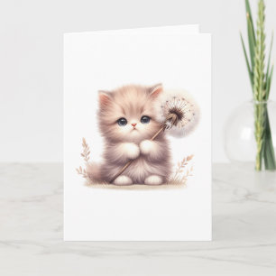 Fluffy Kitten mit Kronleuchter - Niedlicher Blank  Karte