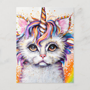 Fluffy Kitten Unicorn Postkarte