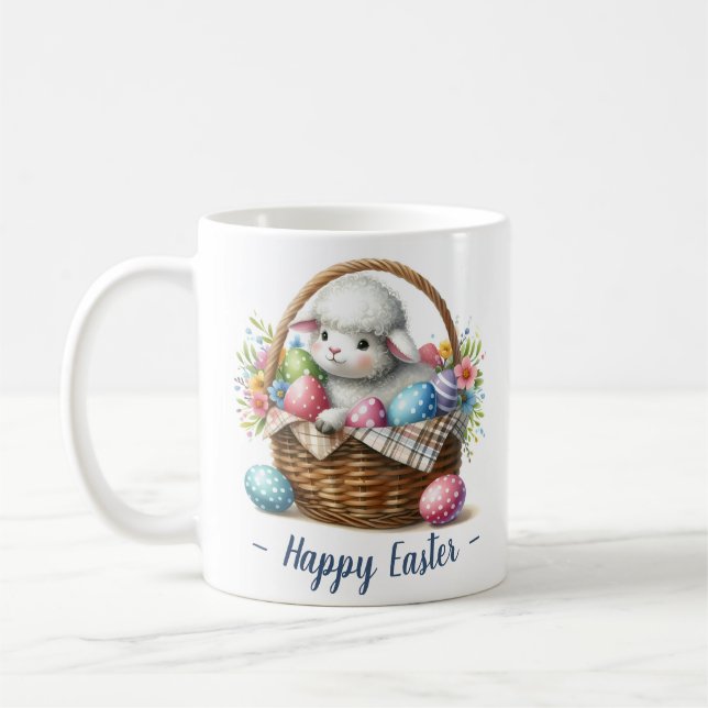 Fluffy Lamb und Ostereier Kaffeetasse (Links)