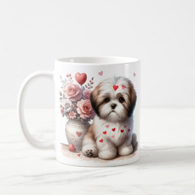"Fluffy Liebe" Shih Tzu Tasse (Links)