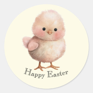Fluffy Little Chick | Cute Spring & Easter Animal  Runder Aufkleber
