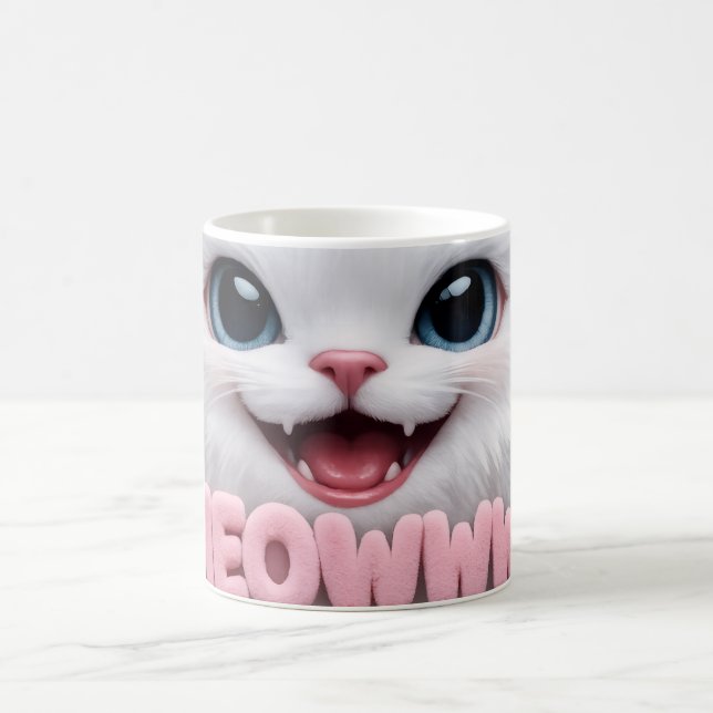 Fluffy Meoww Cat Mug Kaffeetasse (Mittel)