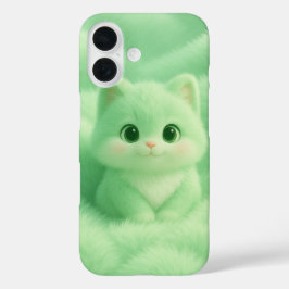 Fluffy Mint Kitten iPhone Case - Niedlicher Cartoo